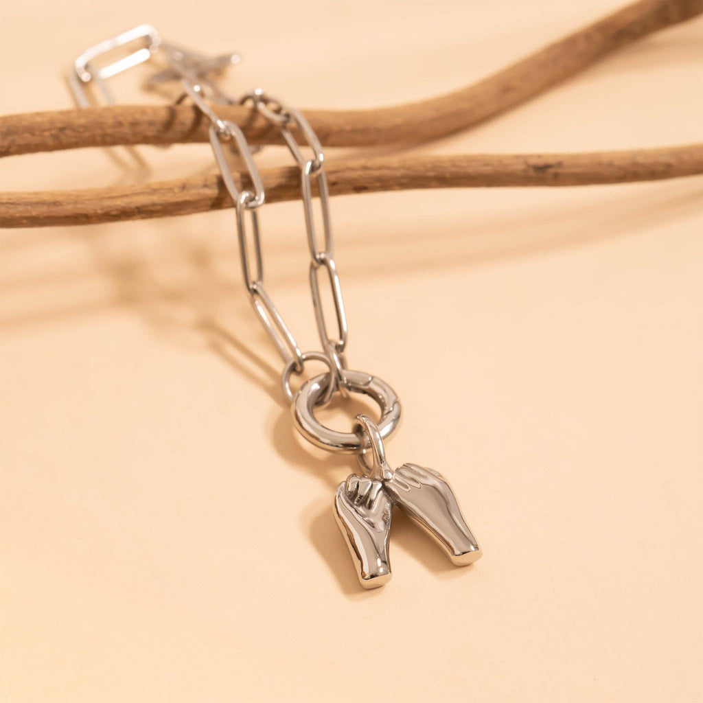 Pinky Promise Charm 18K Gold Stainless Steel