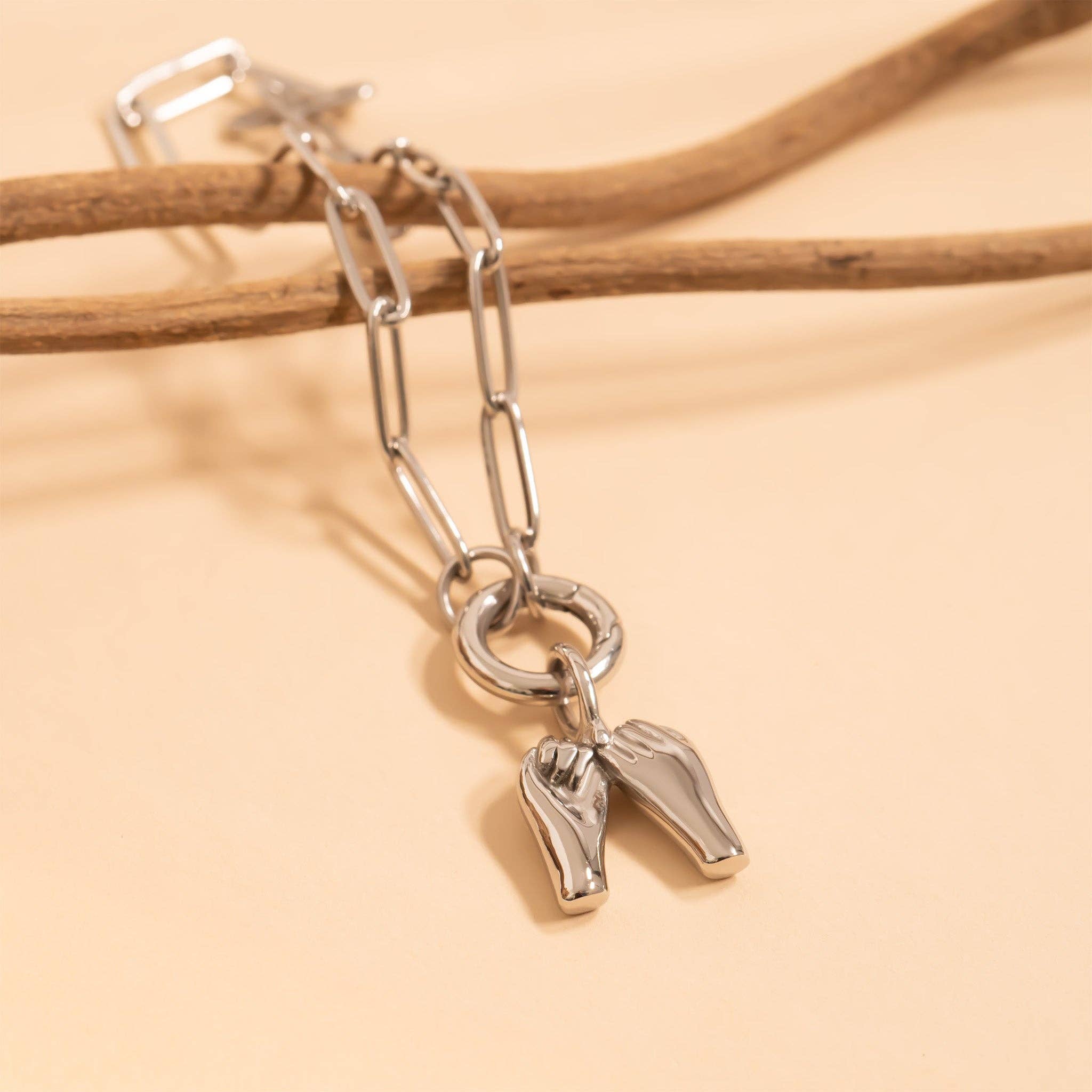 Pinky Promise Charm 18K Gold Stainless Steel