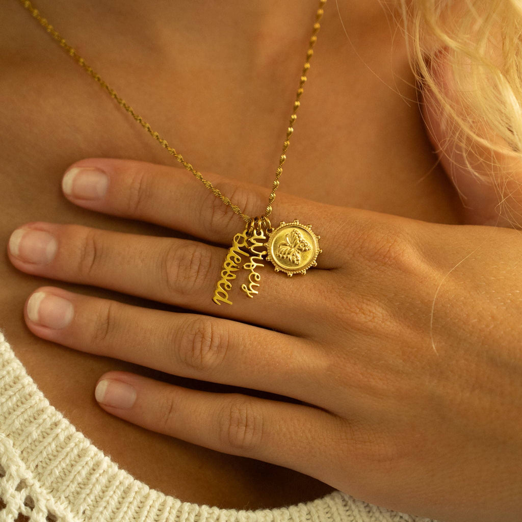 18K Gold PVD Stainless Steel Blessed Charm