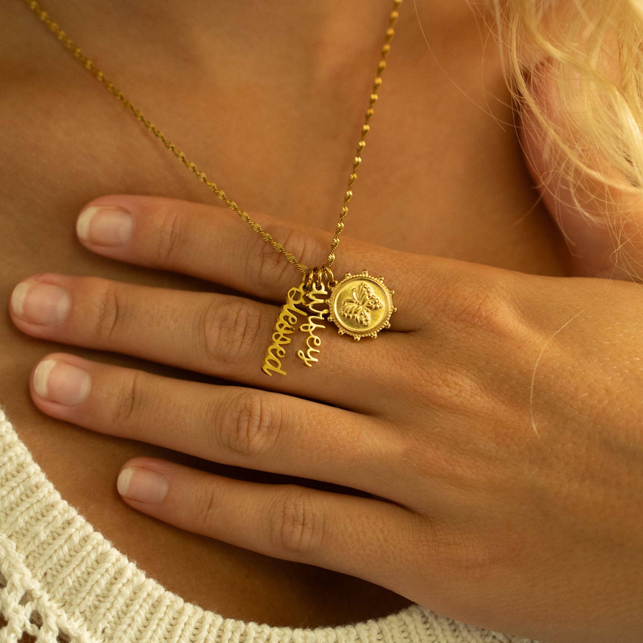 18K Gold PVD Stainless Steel "Wifey" Charm