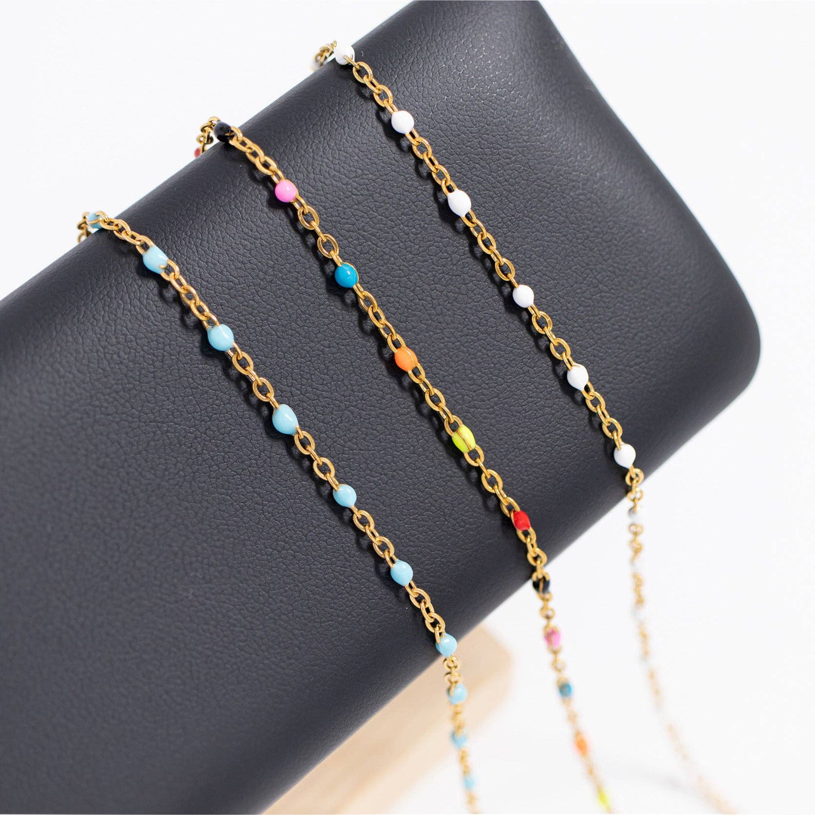 18K Gold PVD Stainless Steel Multicolor Confetti Bracelet