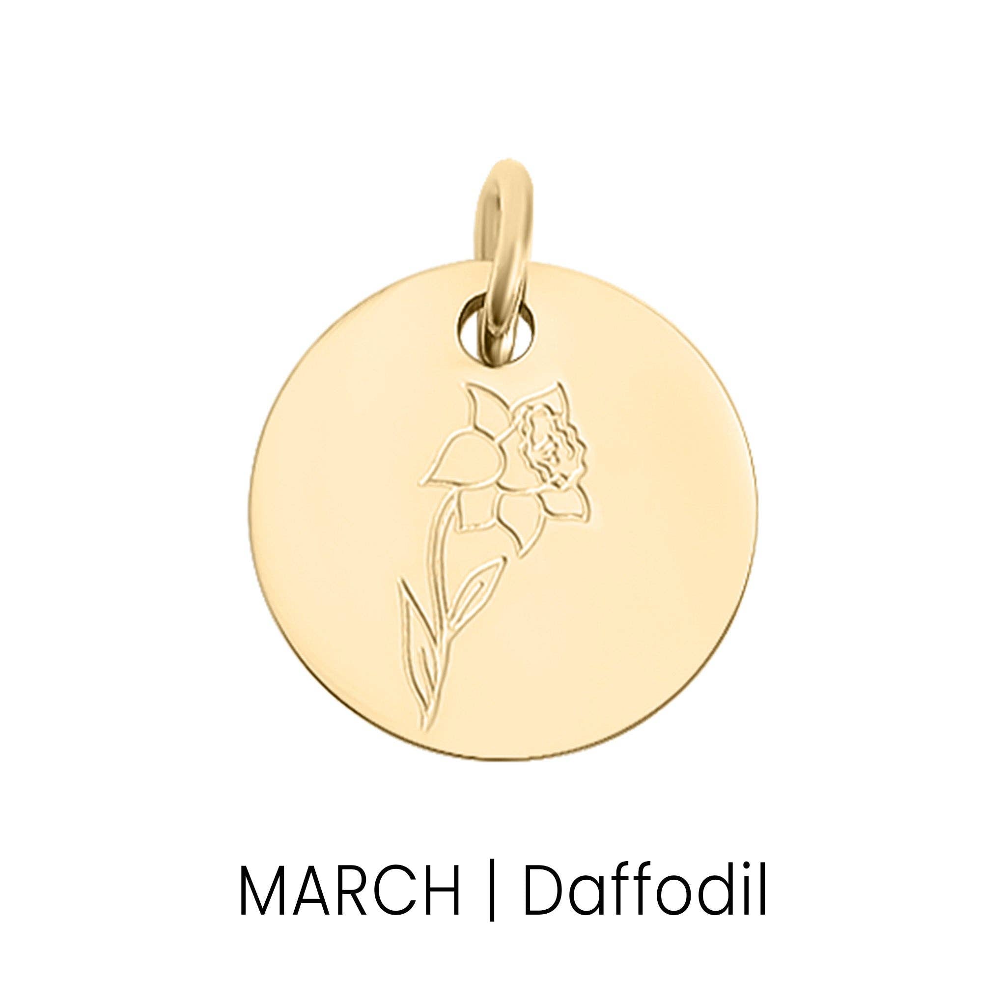 18K Gold PVD Stainless Steel Birth Flower Charm