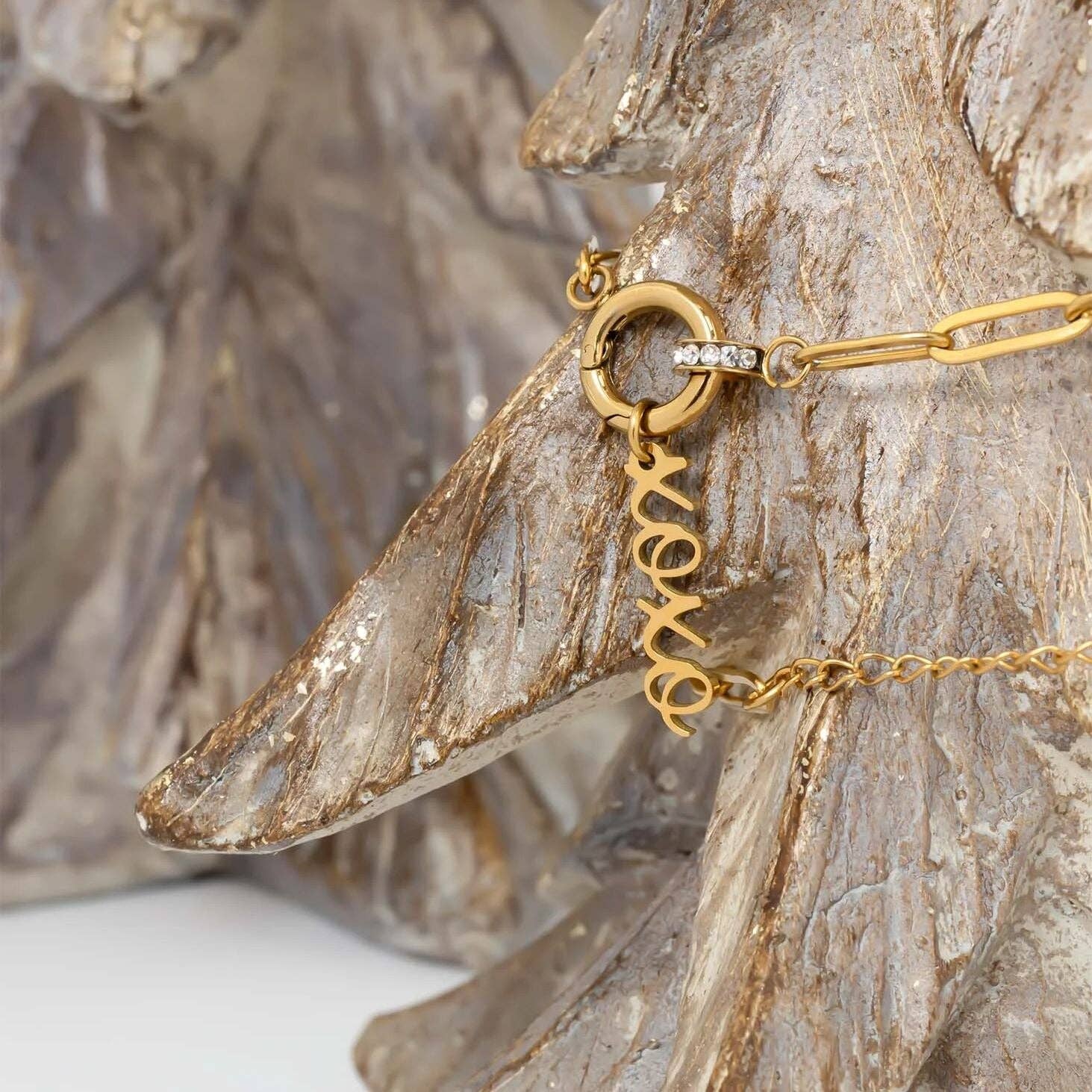 18K Gold PVD Stainless Steel XOXO Charm