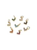Gold Stone Heart Charm | Assorted
