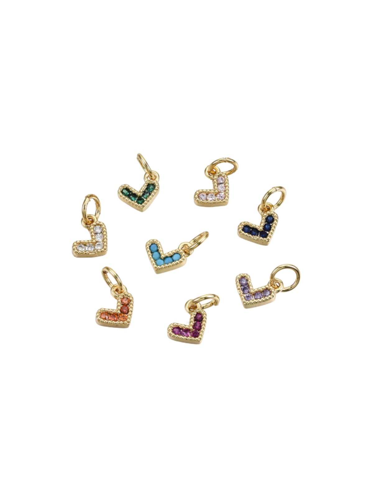 Gold Stone Heart Charm | Assorted