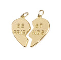 Best Friends Split Heart Charm Set - Gold BFF Charms