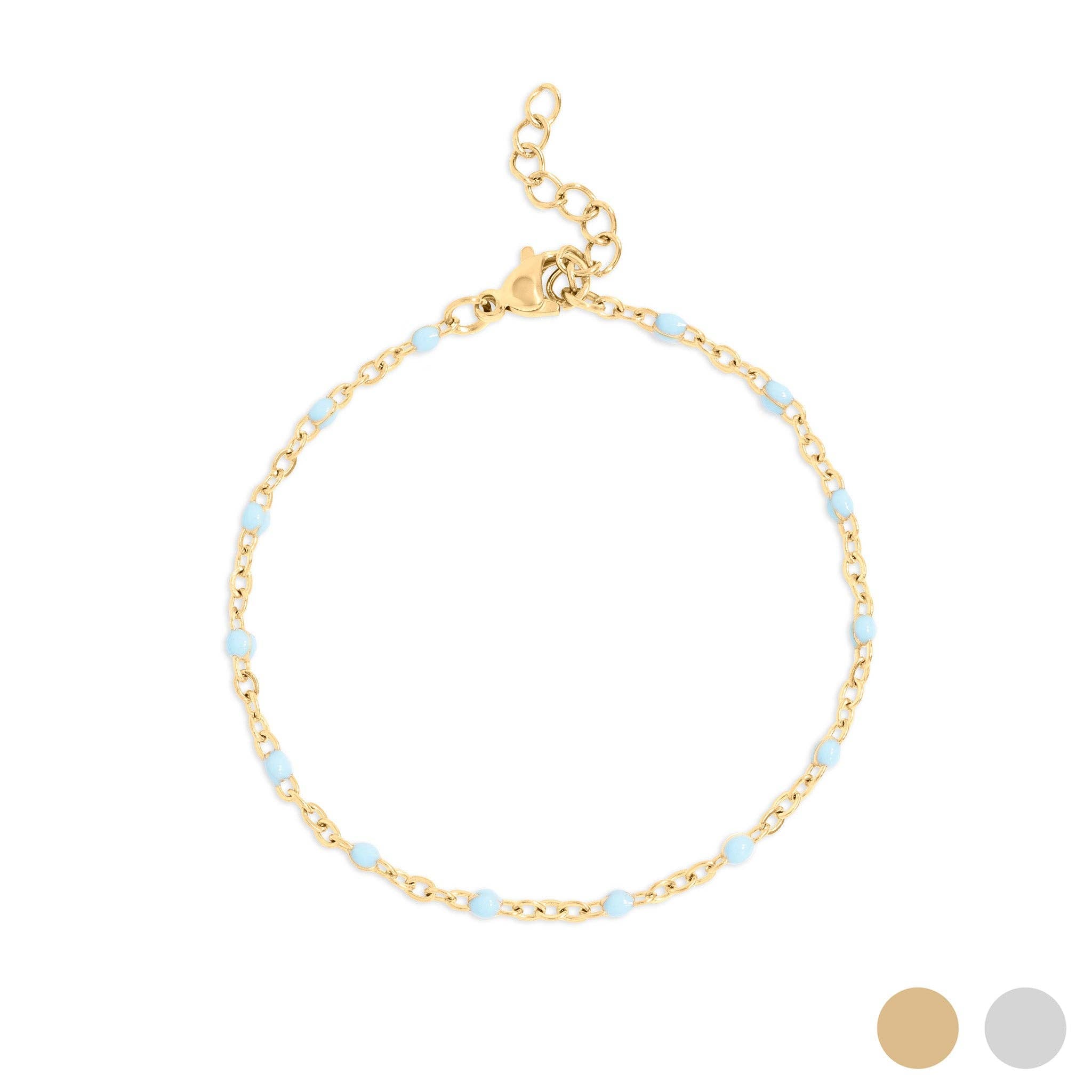 18K Gold PVD Stainless Steel Turquoise Confetti Bracelet