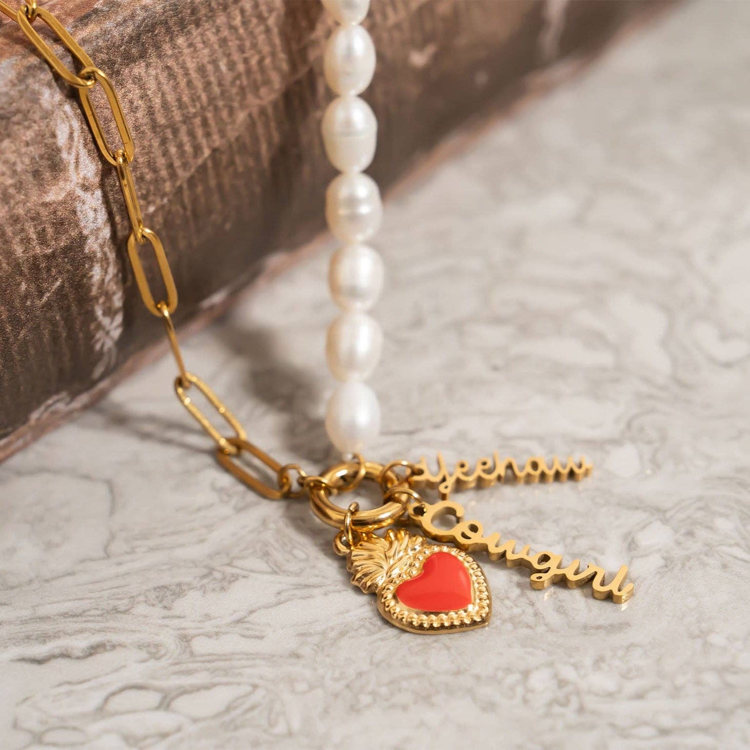18K Gold Stainless Steel Cowgirl Charm