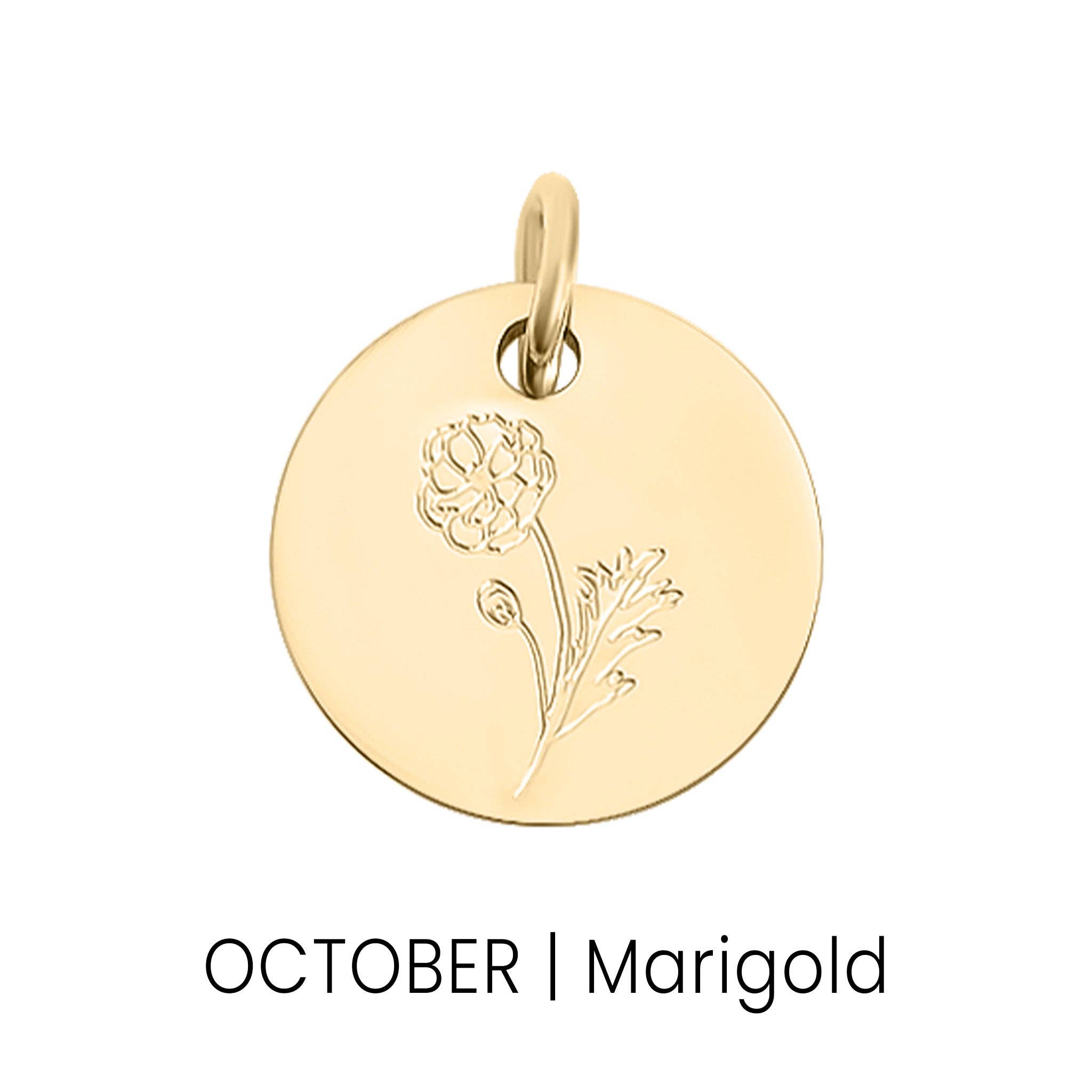 18K Gold PVD Stainless Steel Birth Flower Charm