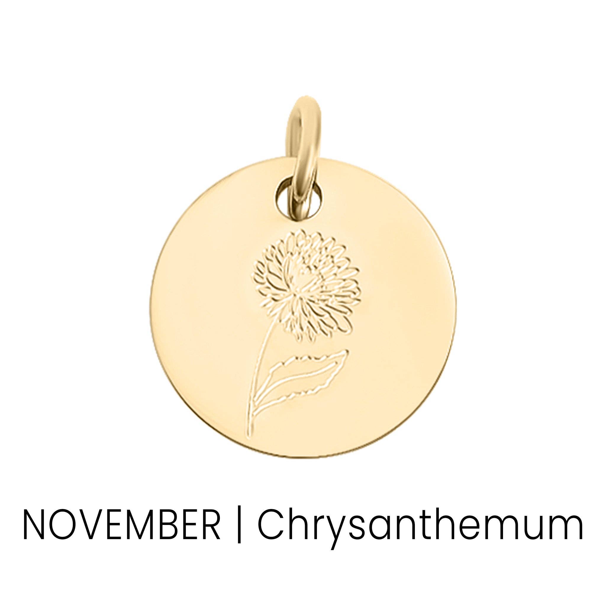 18K Gold PVD Stainless Steel Birth Flower Charm
