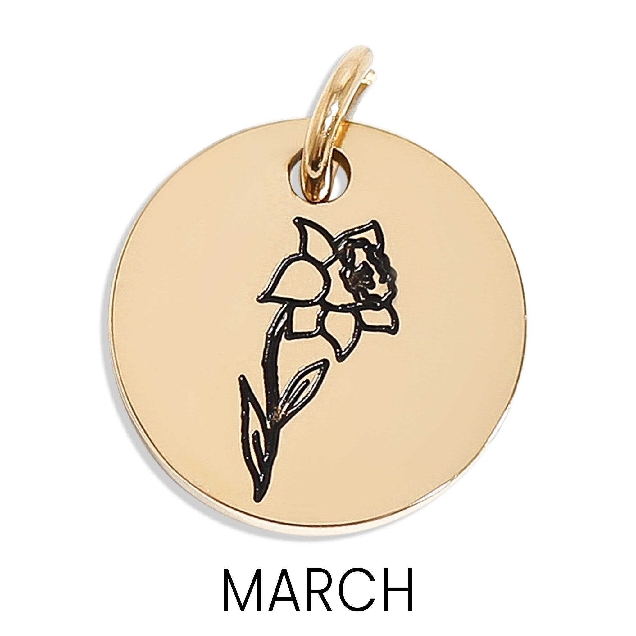 18K Gold PVD Stainless Steel Birth Flower Charm