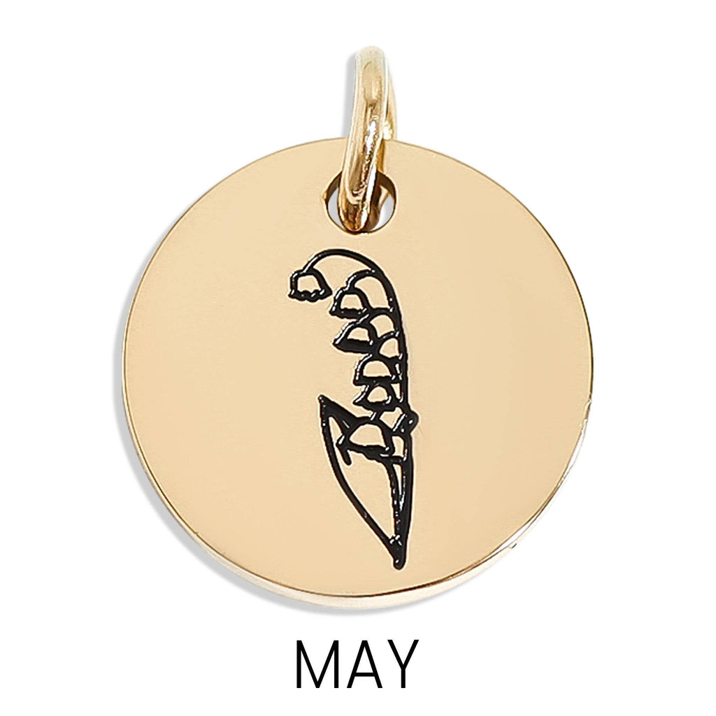 18K Gold PVD Stainless Steel Birth Flower Charm