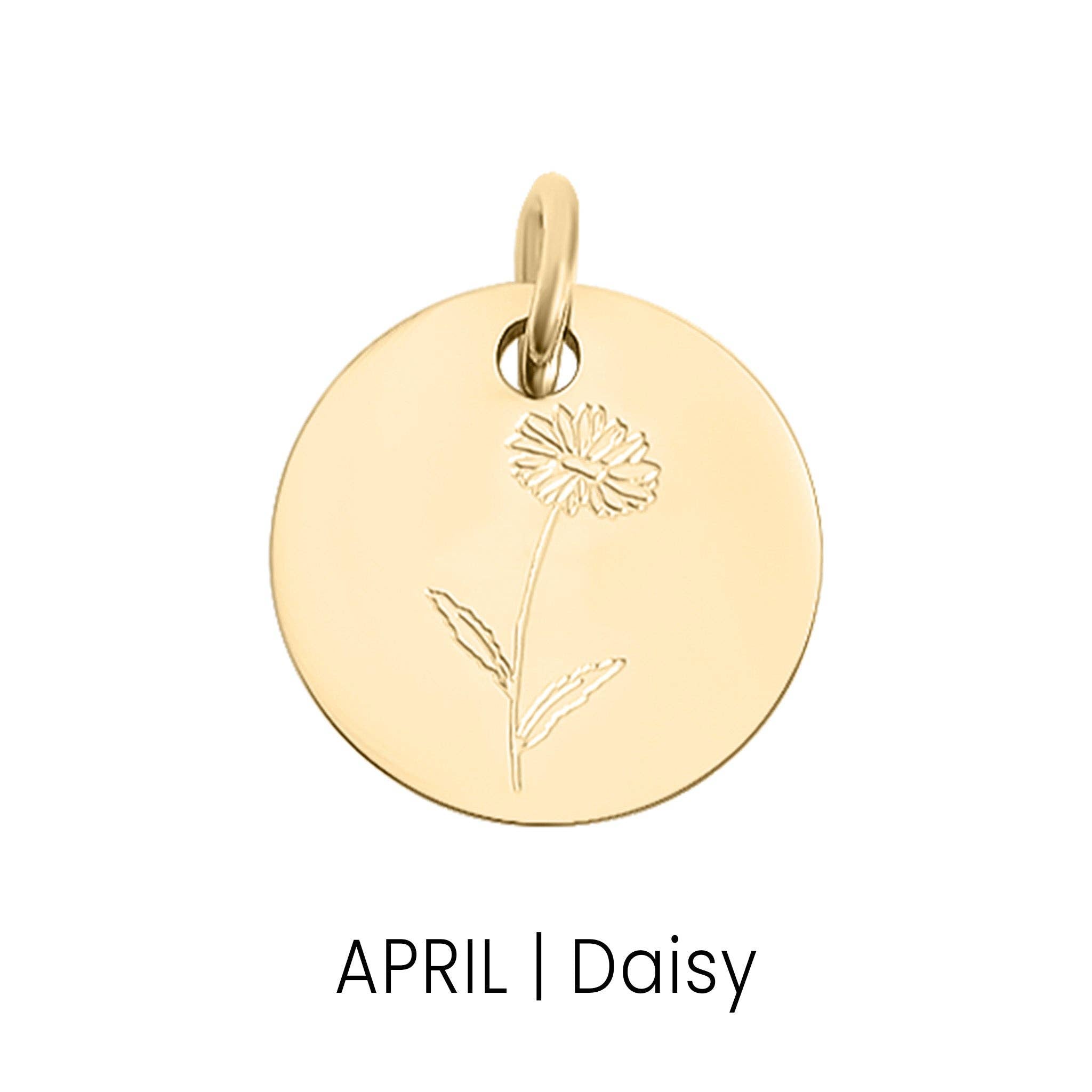 18K Gold PVD Stainless Steel Birth Flower Charm