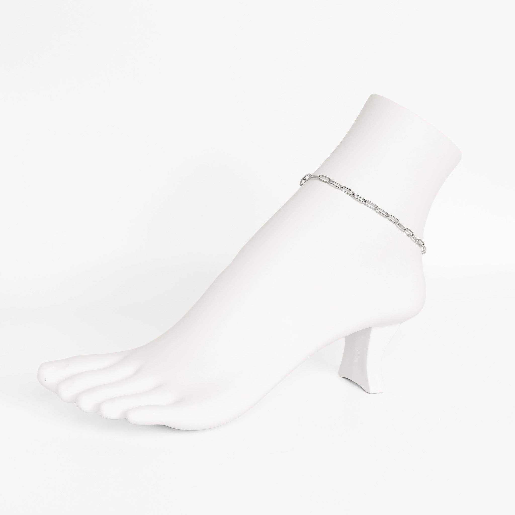 18K Gold PVD Paperclip Chain Anklet
