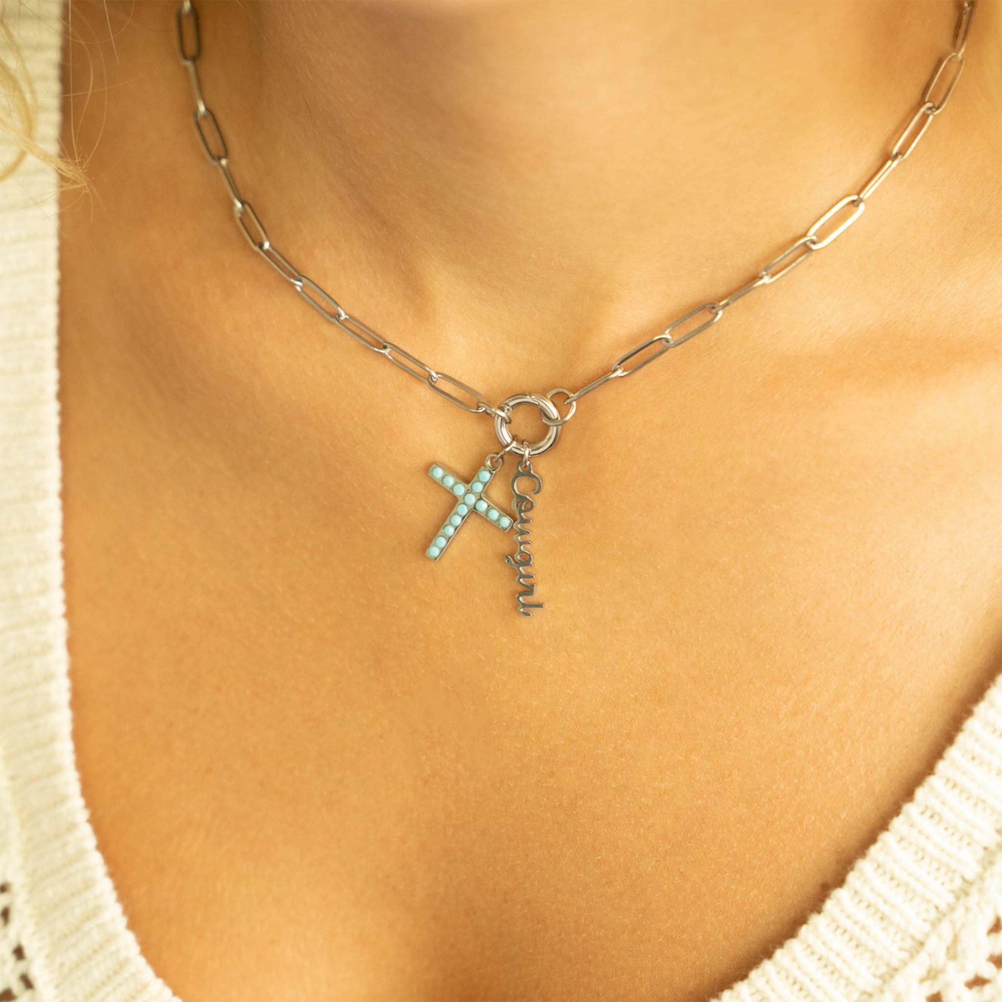 18K Gold Stainless Steel Cowgirl Charm