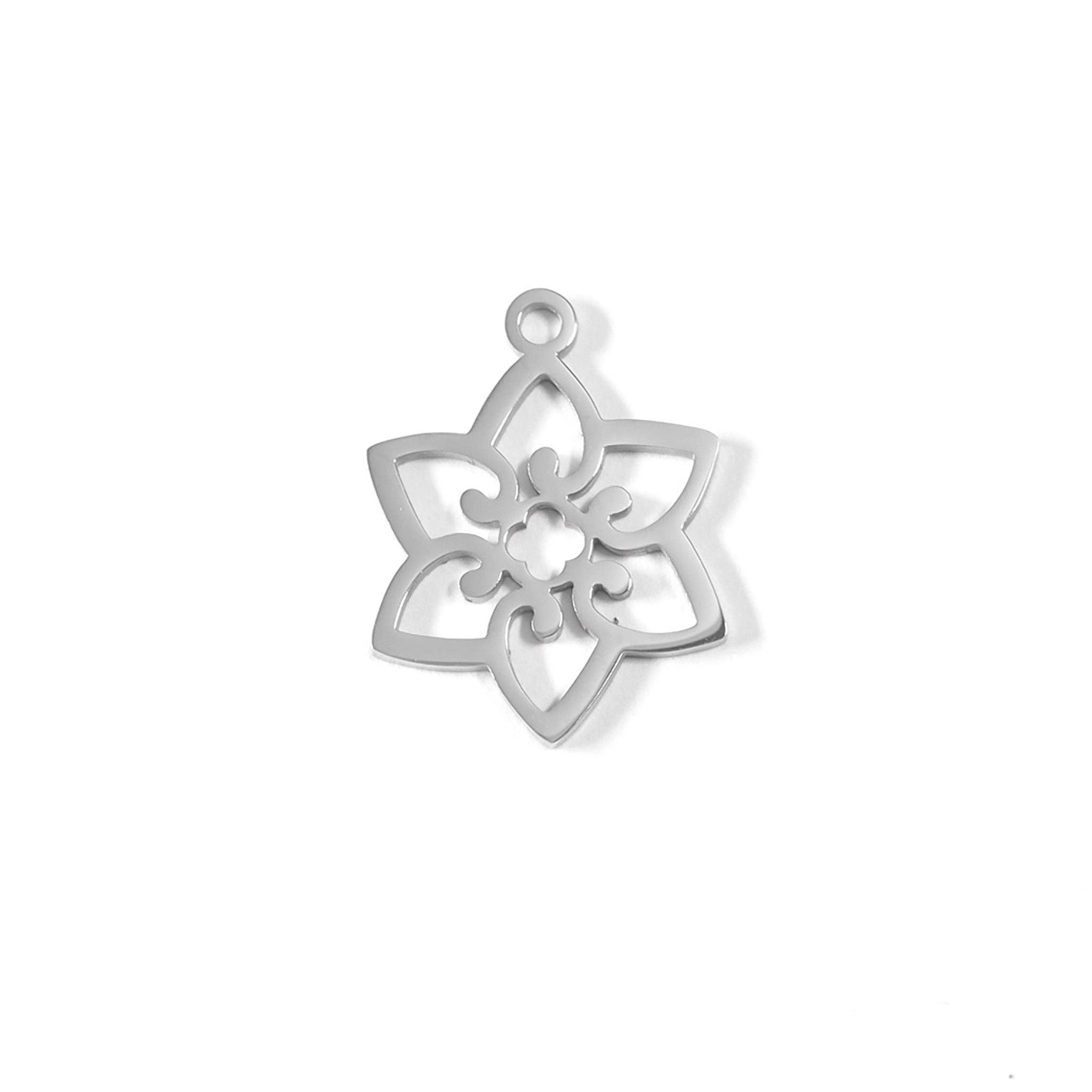 18K Gold PVD Stainless Steel Flower Charm / PDL0082
