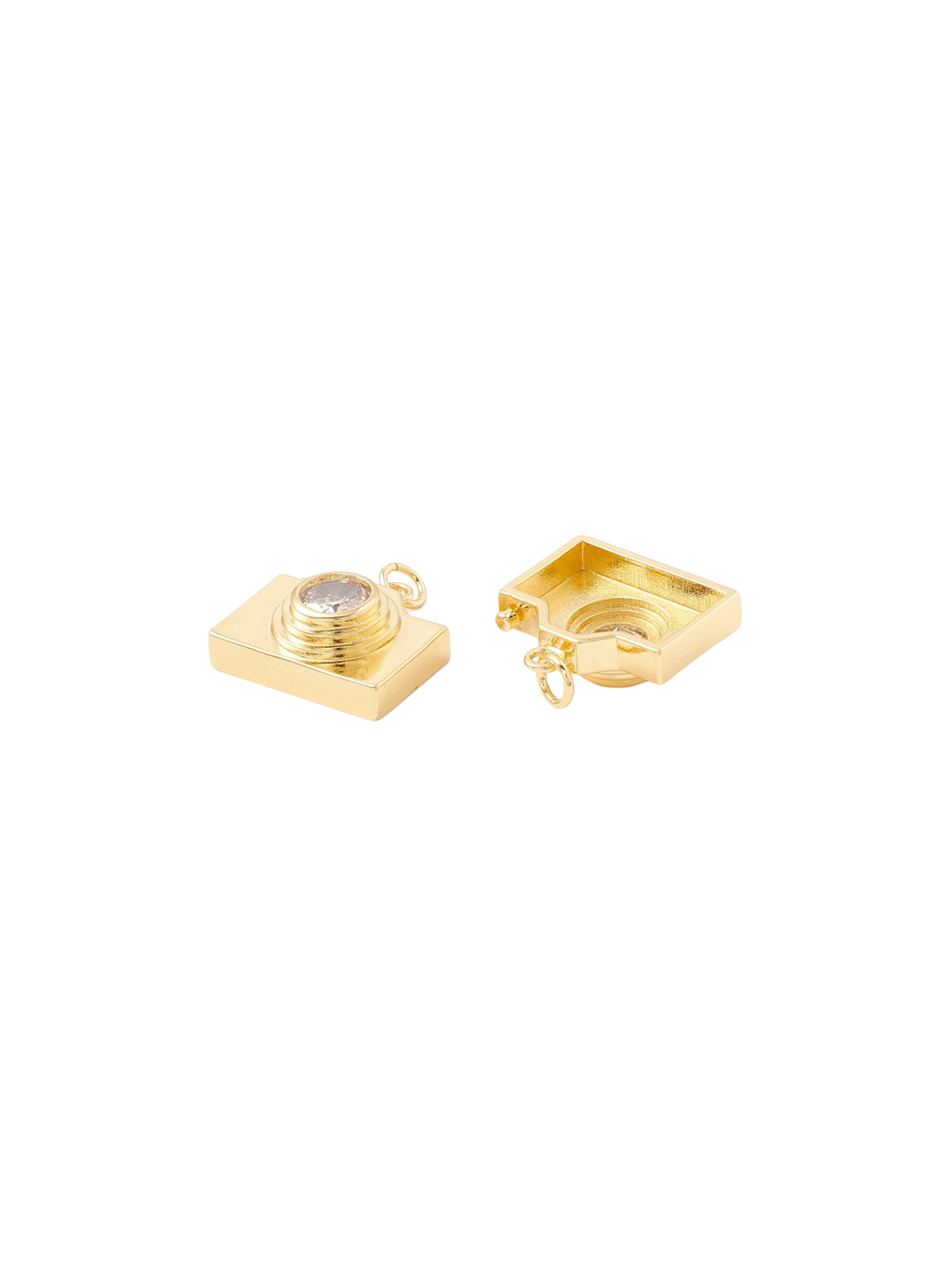 Gold Say Cheese Large Camera Charm