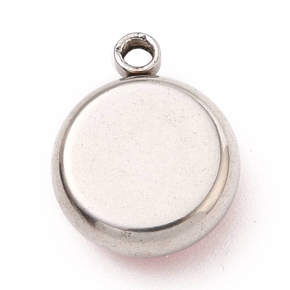 Large Silver Gemstone Charm  | Assorted Colors