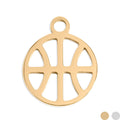 18K Gold PVD Stainless Steel Basketball Charm