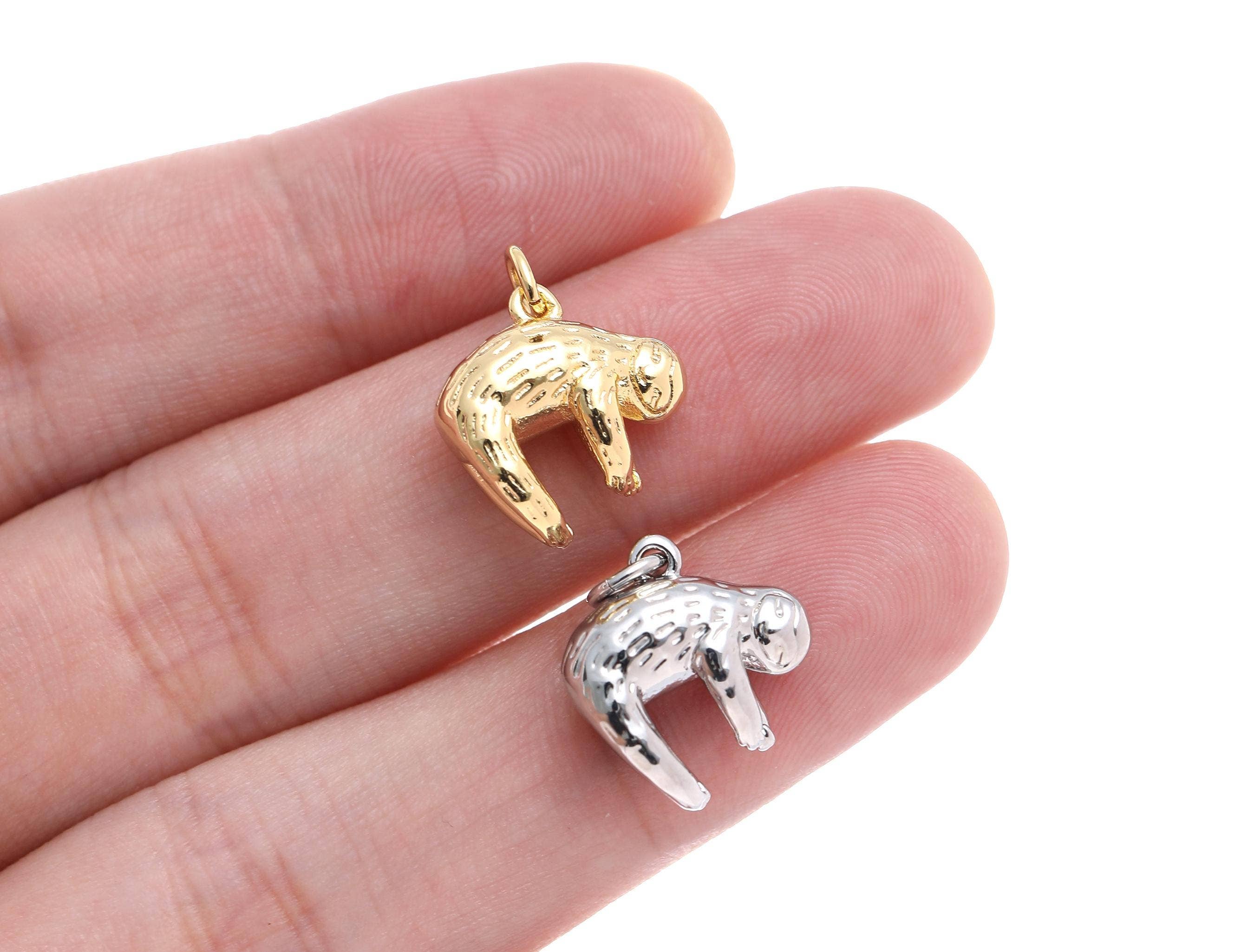 Dainty Sloth Charm | Gold & Silver | Good Luck Jewelry