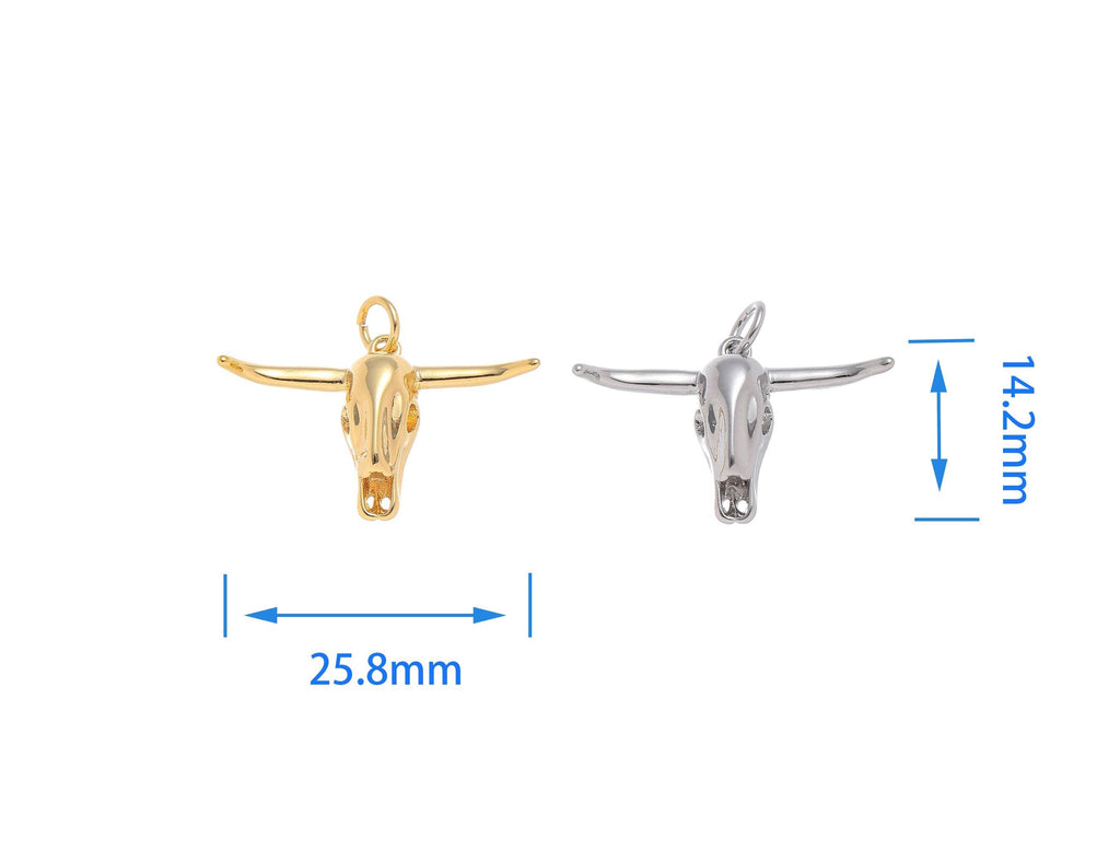 Longhorn Bull Skull Charm