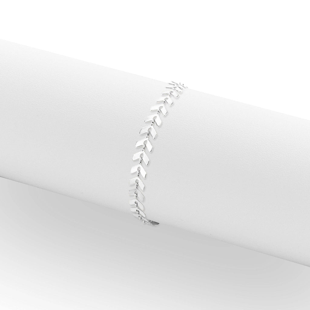 Stainless Steel Gold Chevron Chain Bracelet
