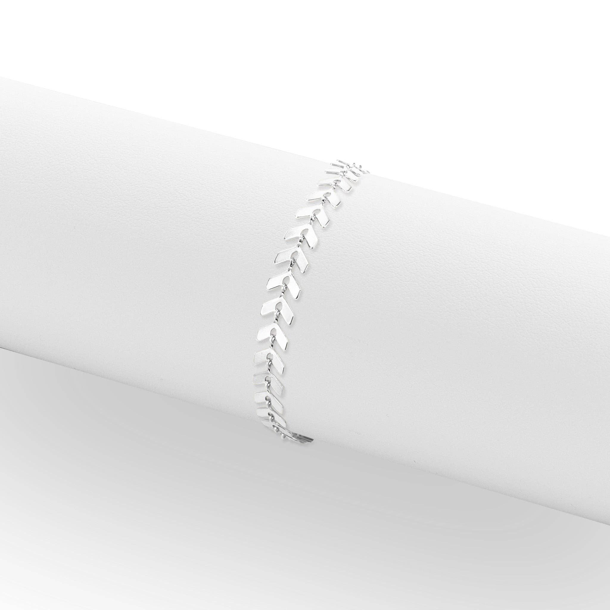 Stainless Steel Gold Chevron Chain Bracelet