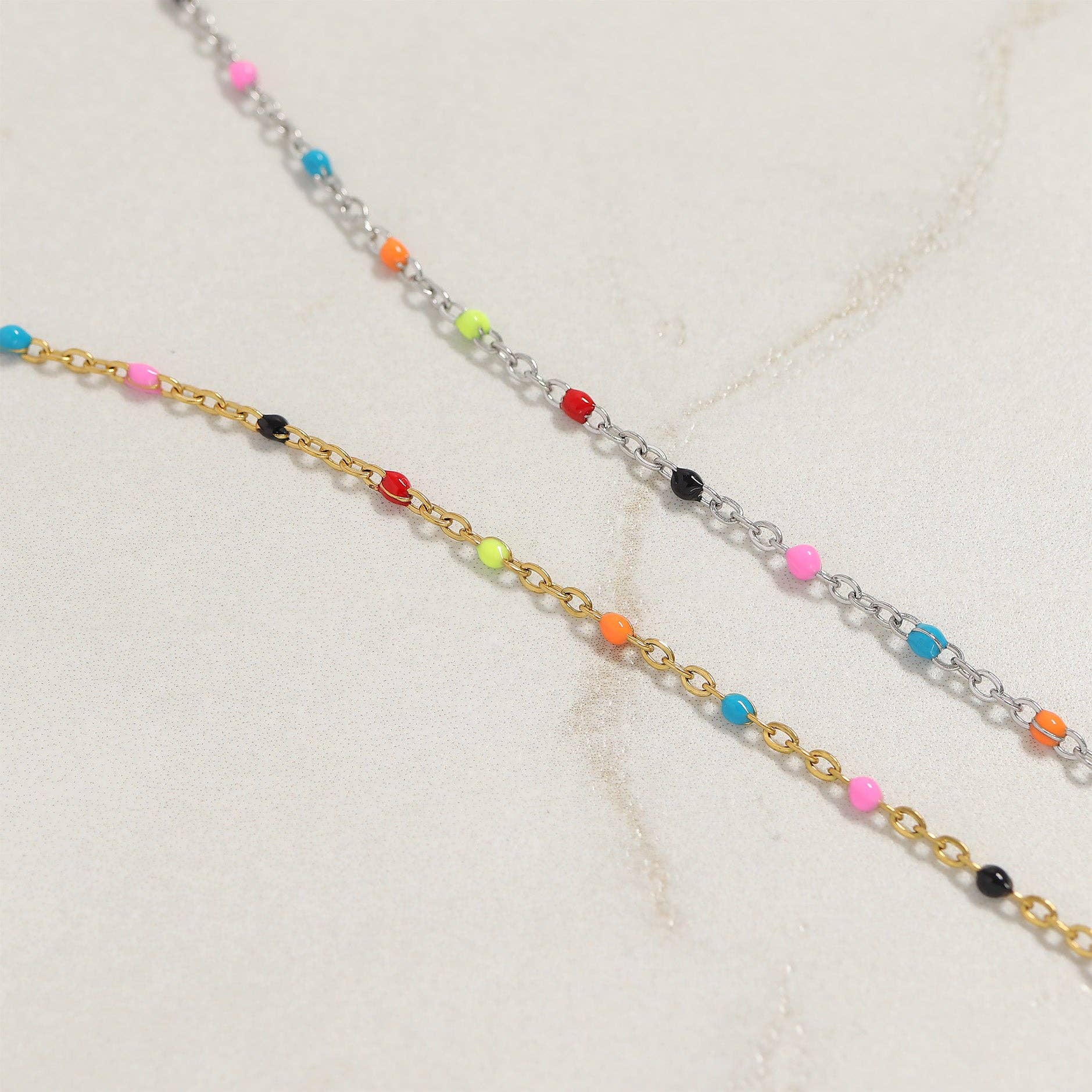 18K Gold PVD Stainless Steel Multicolor Confetti Bracelet
