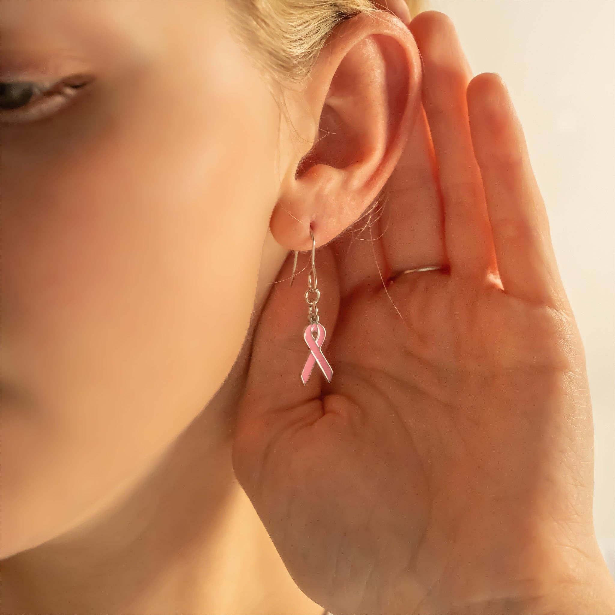 Breast Cancer Awareness Pink Ribbon Charm