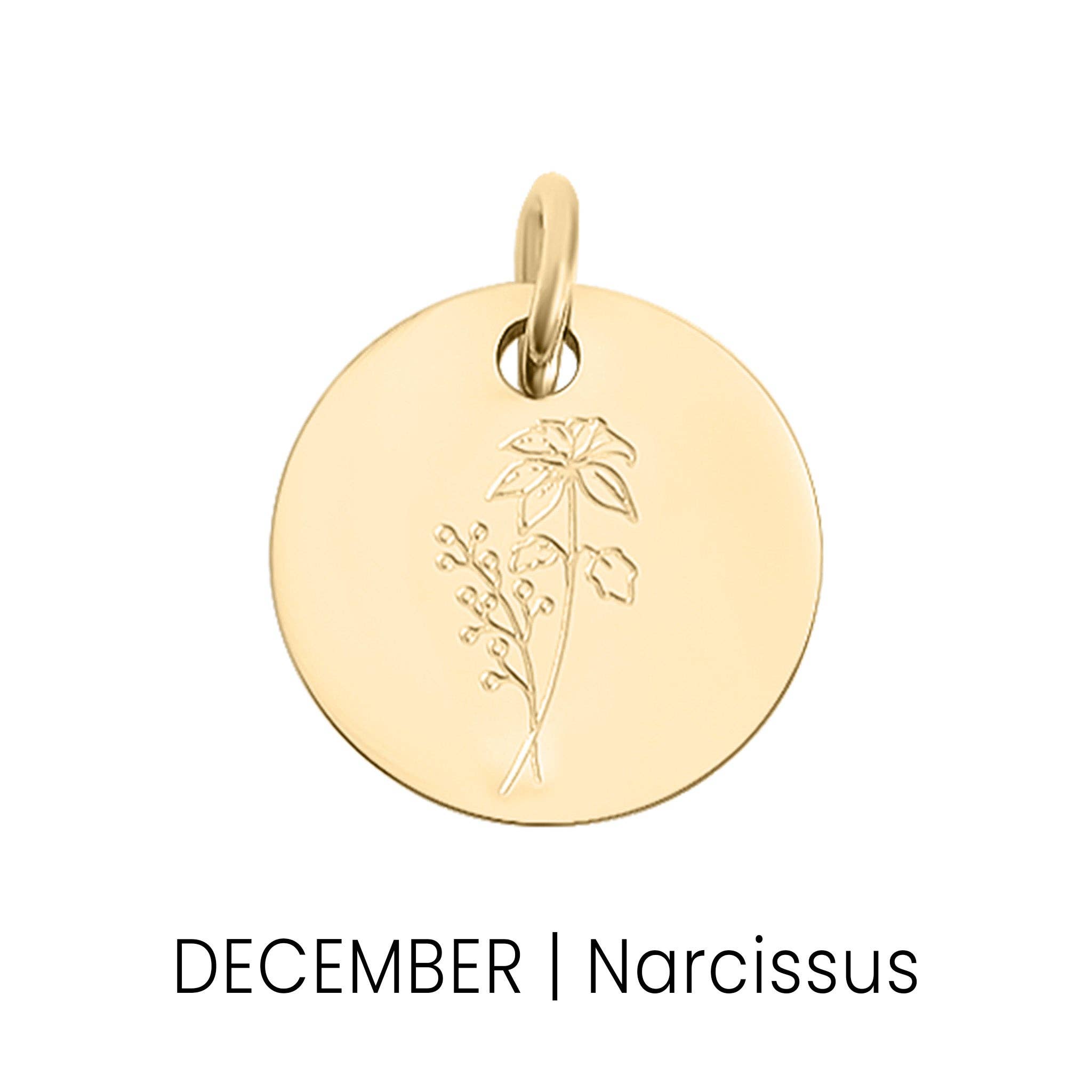 18K Gold PVD Stainless Steel Birth Flower Charm