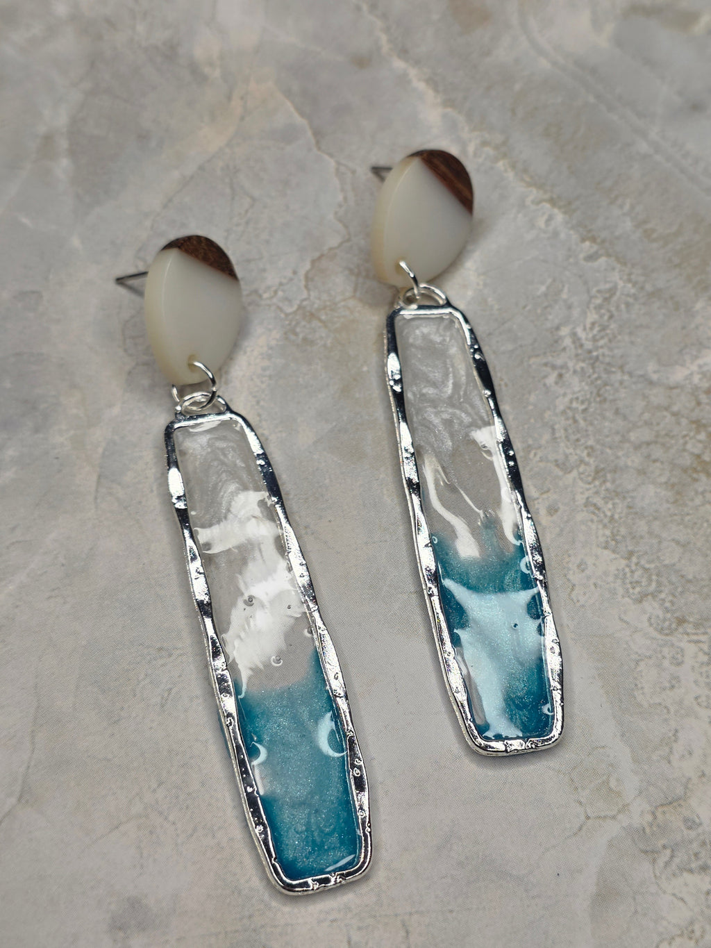 Ocean Wave Resin Drop Earrings