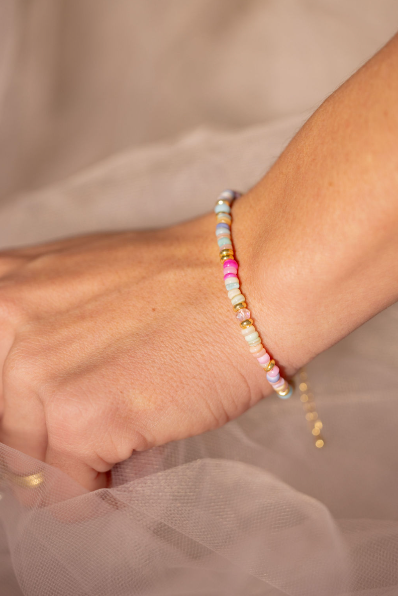 Light Pastel Adjustable Beaded Bracelet