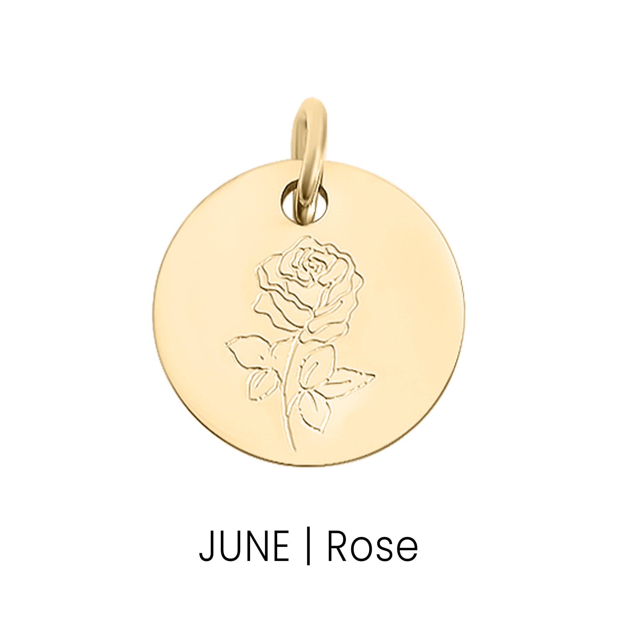 18K Gold PVD Stainless Steel Birth Flower Charm