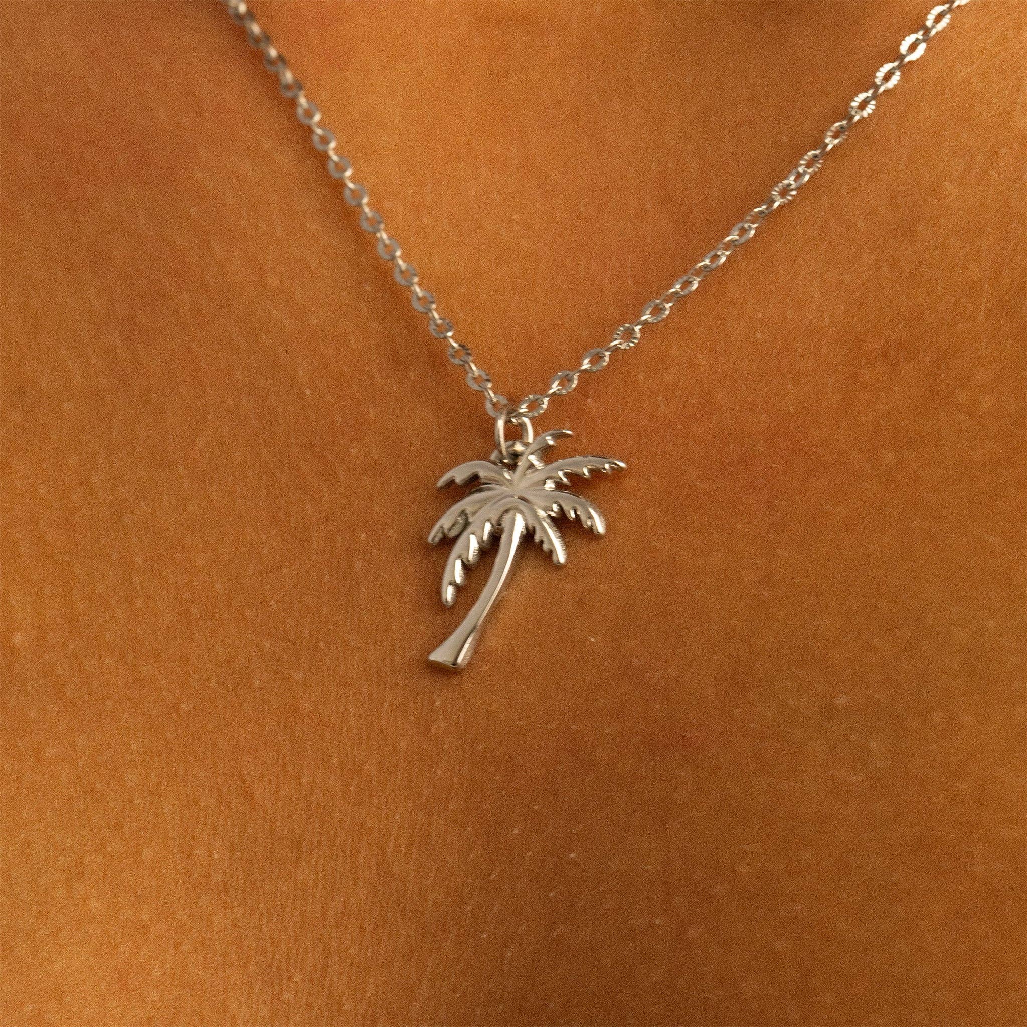 18K Gold PVD Stainless Steel Palm Tree Charm