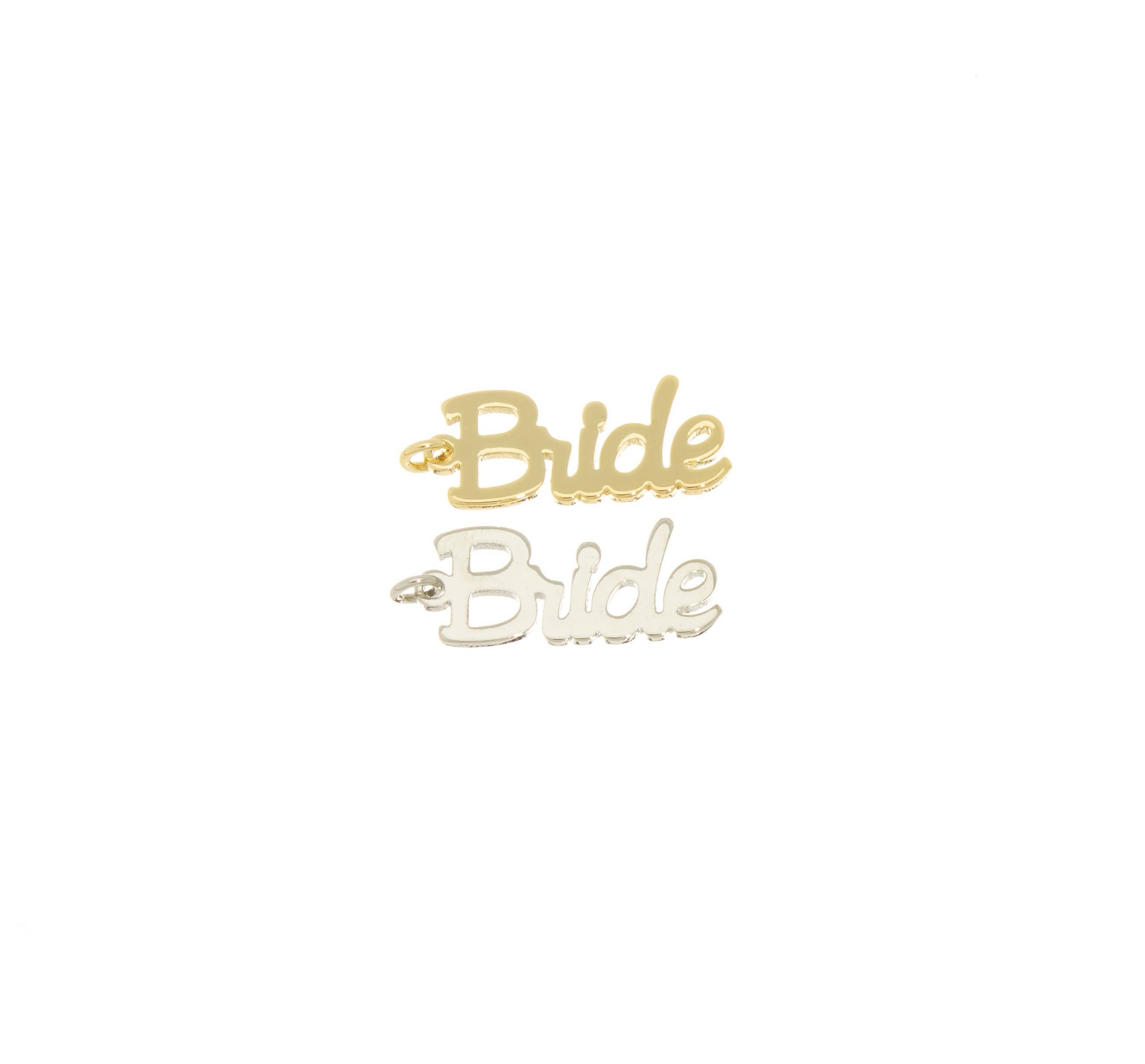Dainty Monogram "Bride" Charm | Gold & Silver
