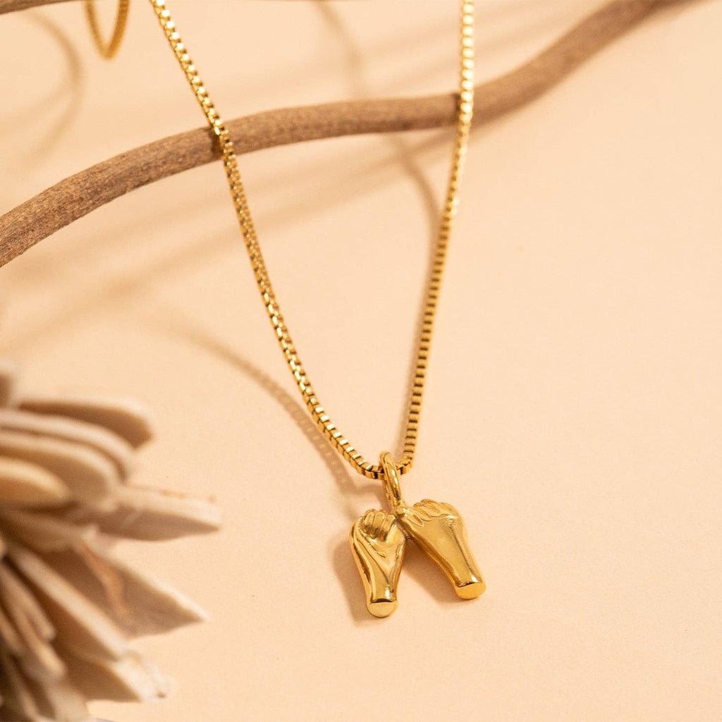 Pinky Promise Charm 18K Gold Stainless Steel