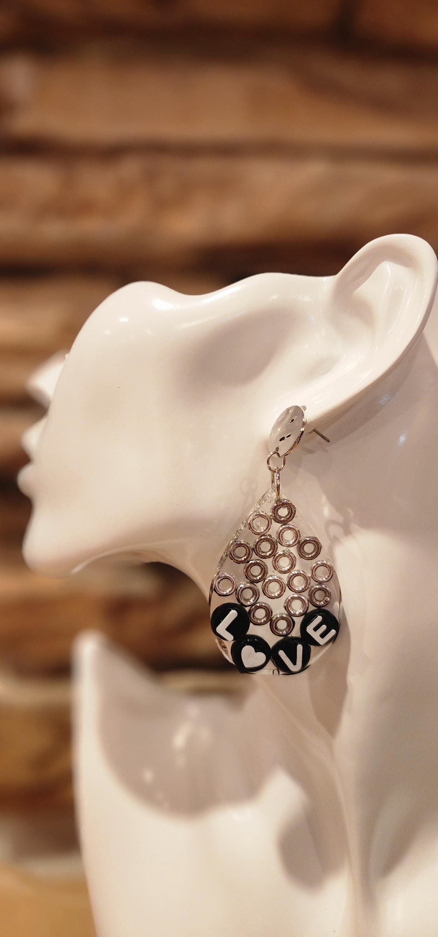 LOVE Teardrop Dangle Earrings