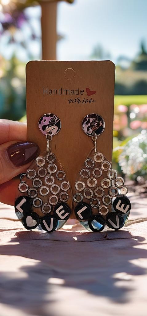 LOVE Teardrop Dangle Earrings