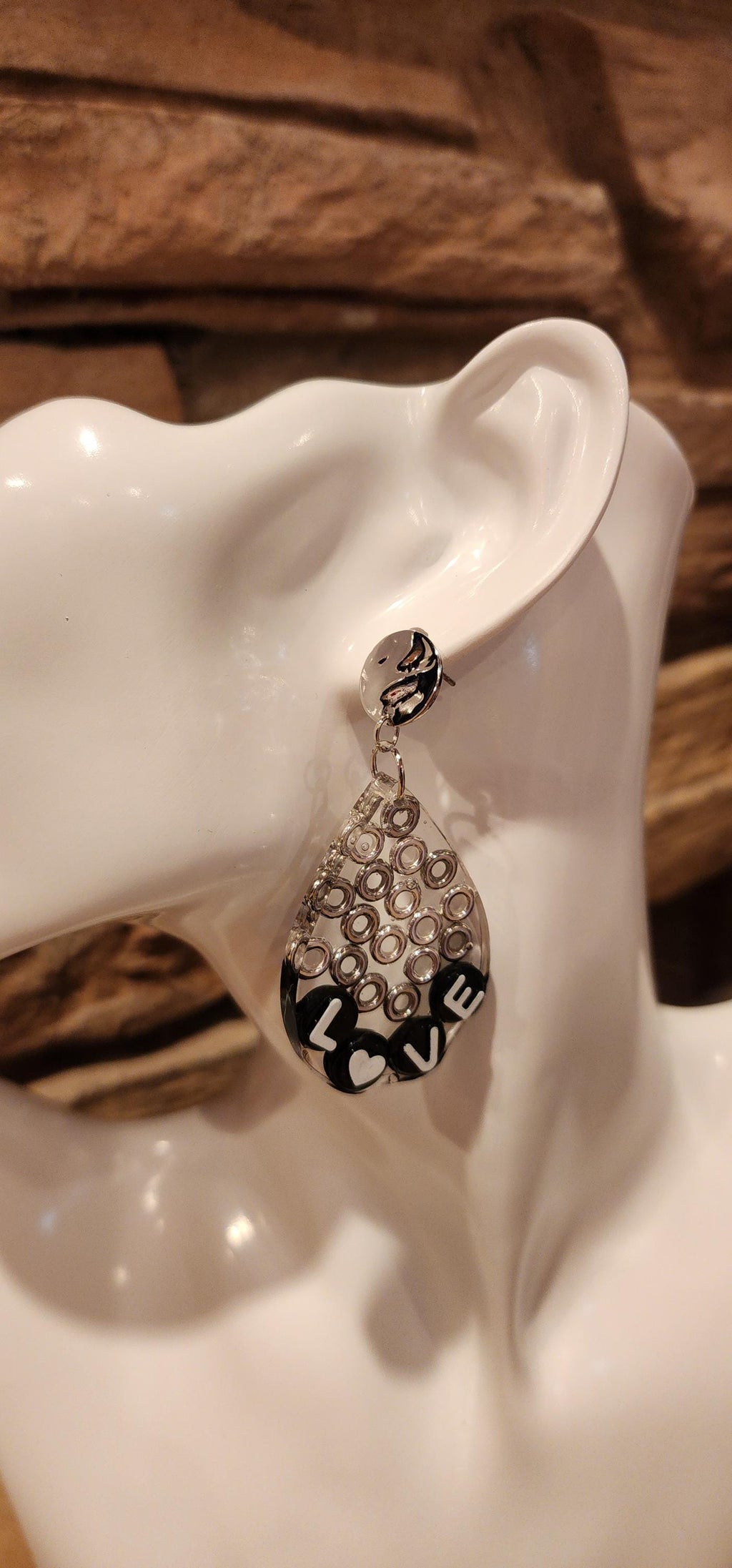 LOVE Teardrop Dangle Earrings