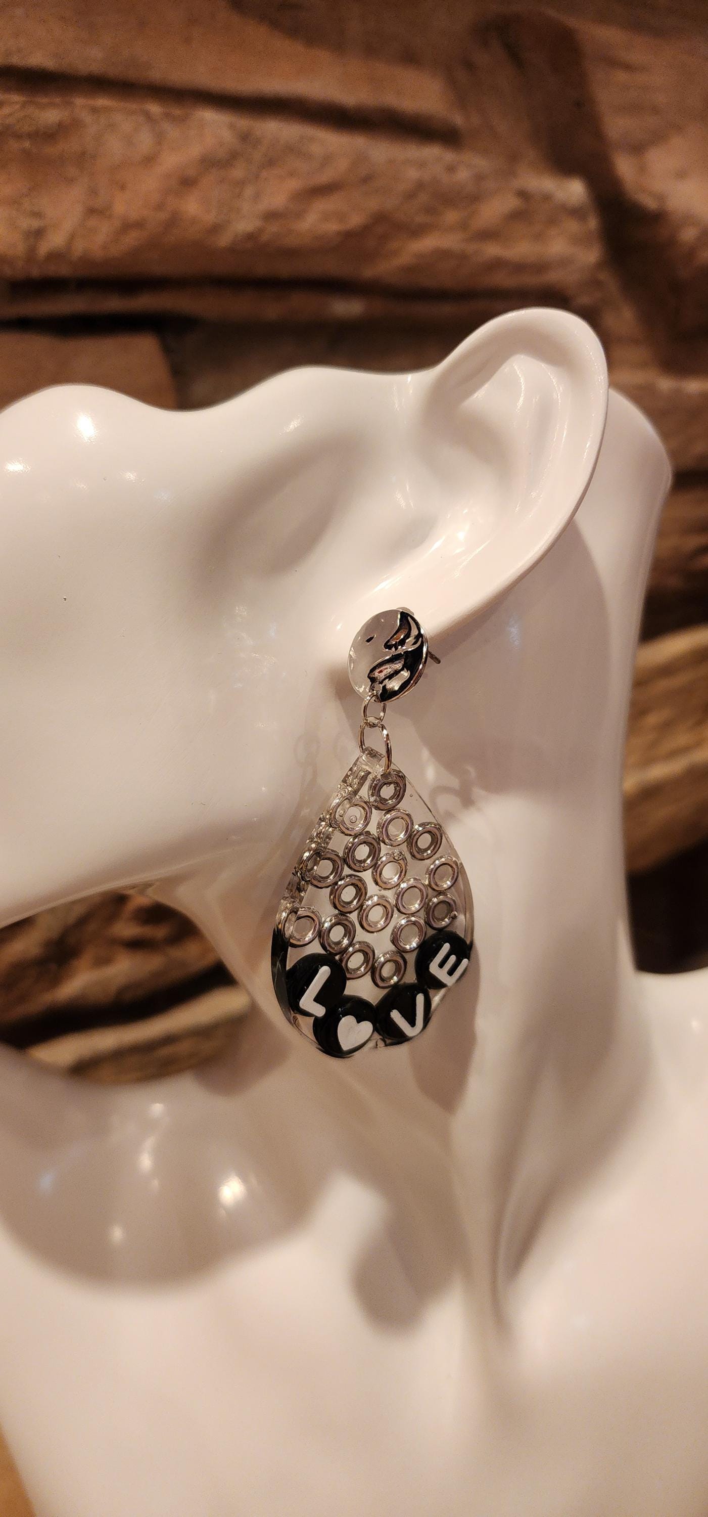 LOVE Teardrop Dangle Earrings