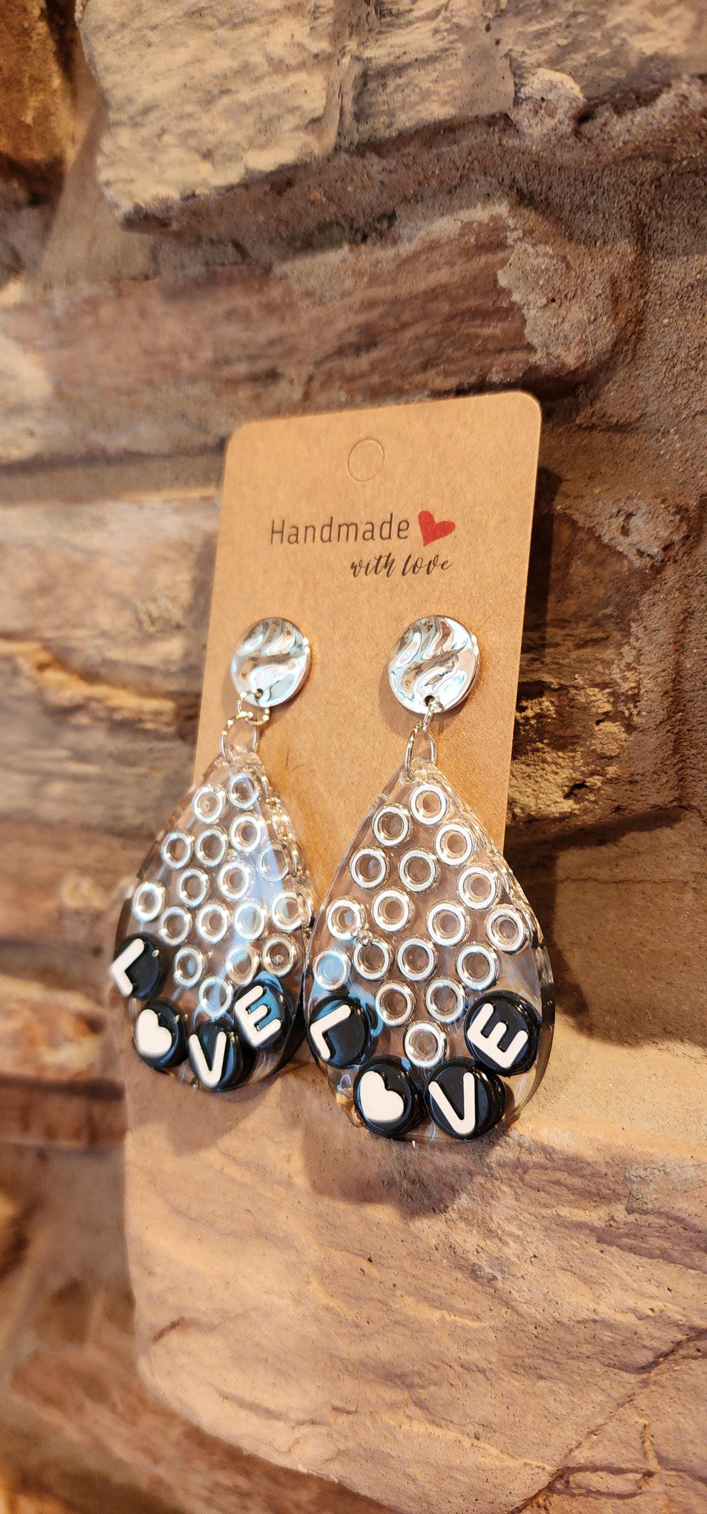 LOVE Teardrop Dangle Earrings