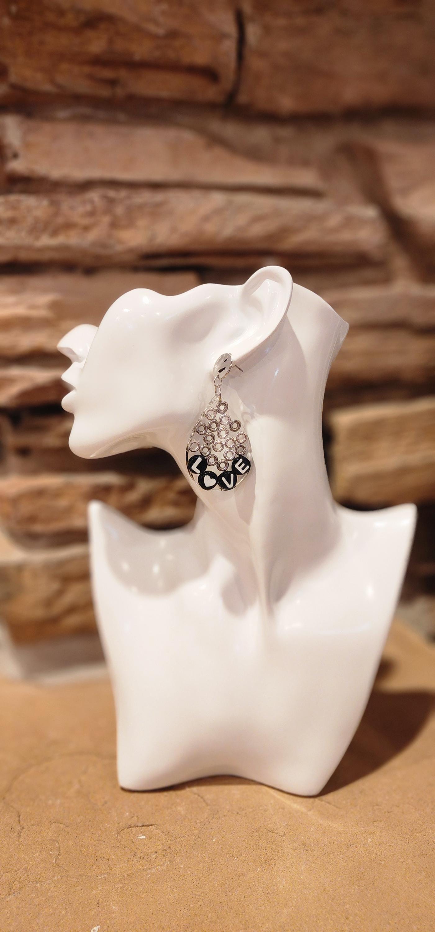LOVE Teardrop Dangle Earrings