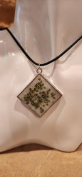 Green Crushed Glass Pendant Necklace