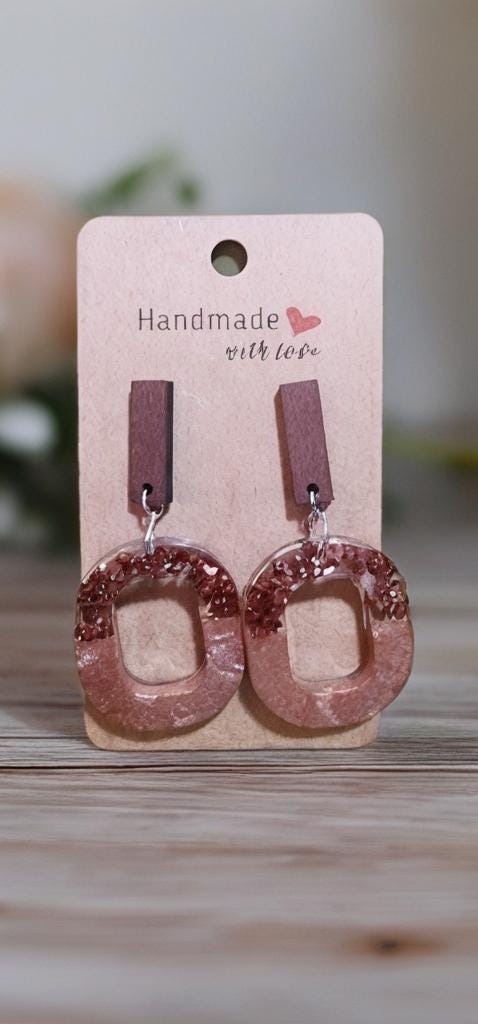 Brown Crushed Glass Dangle