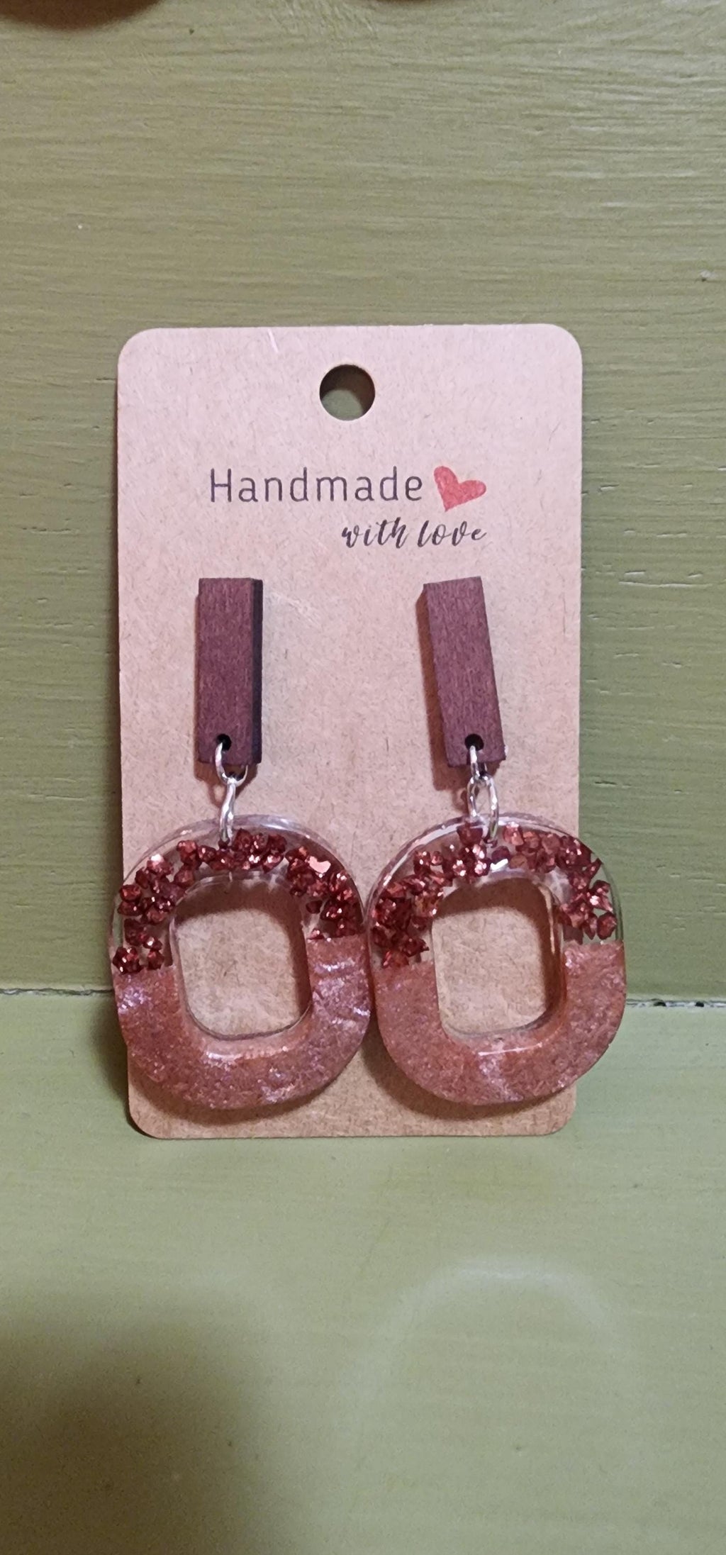 Brown Crushed Glass Dangle