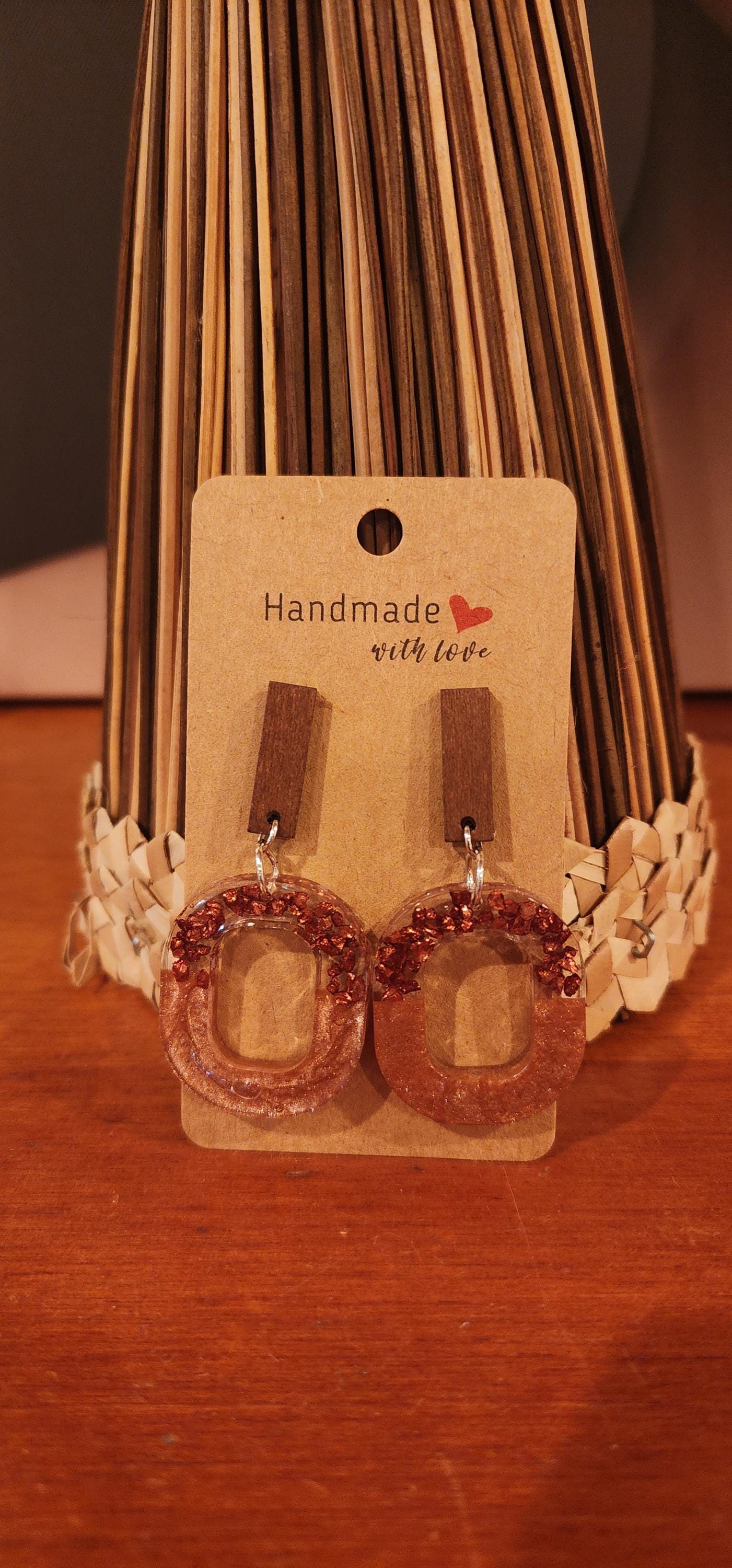 Brown Crushed Glass Dangle