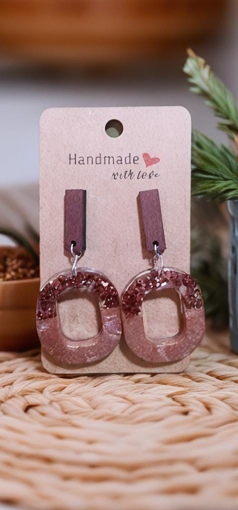 Brown Crushed Glass Dangle