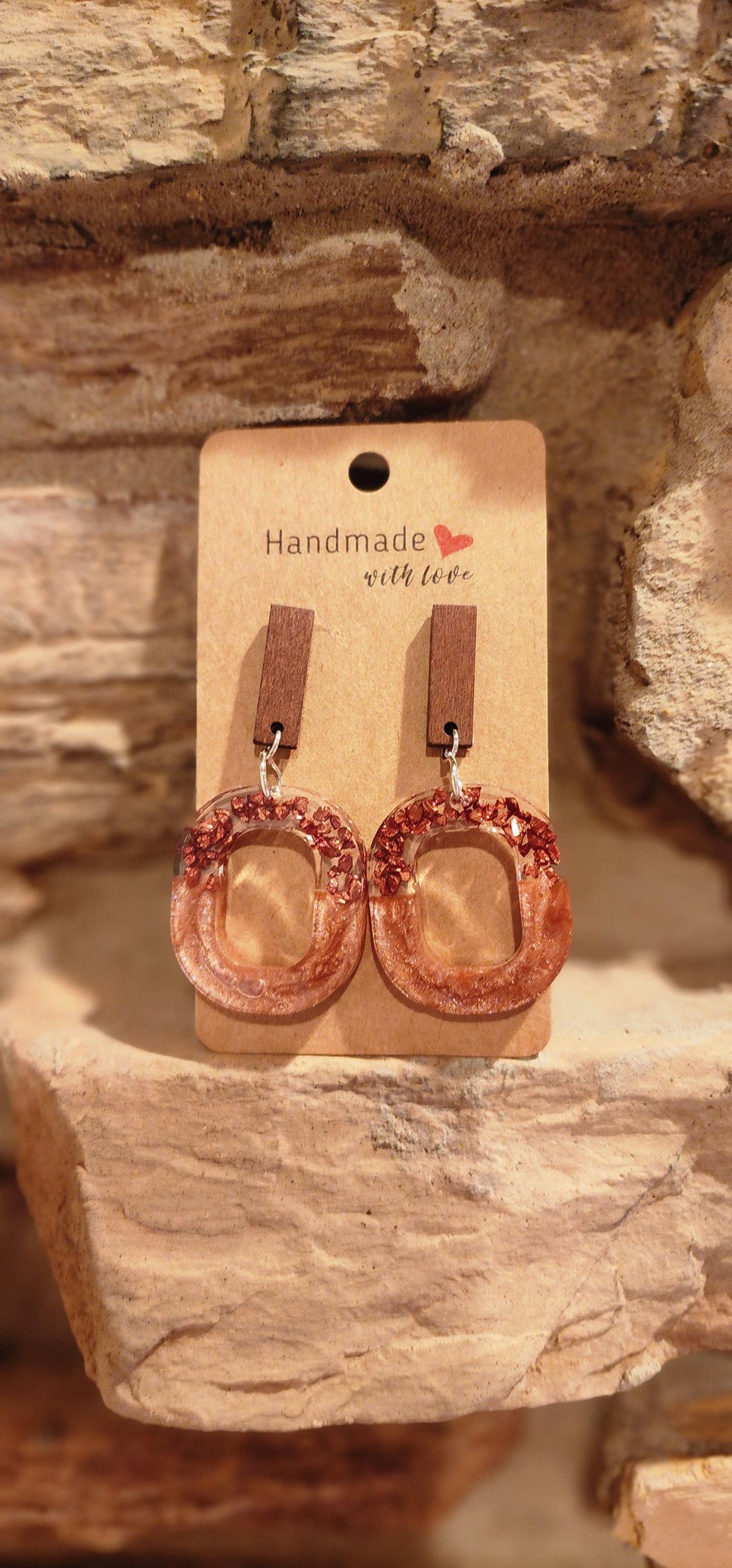Brown Crushed Glass Dangle