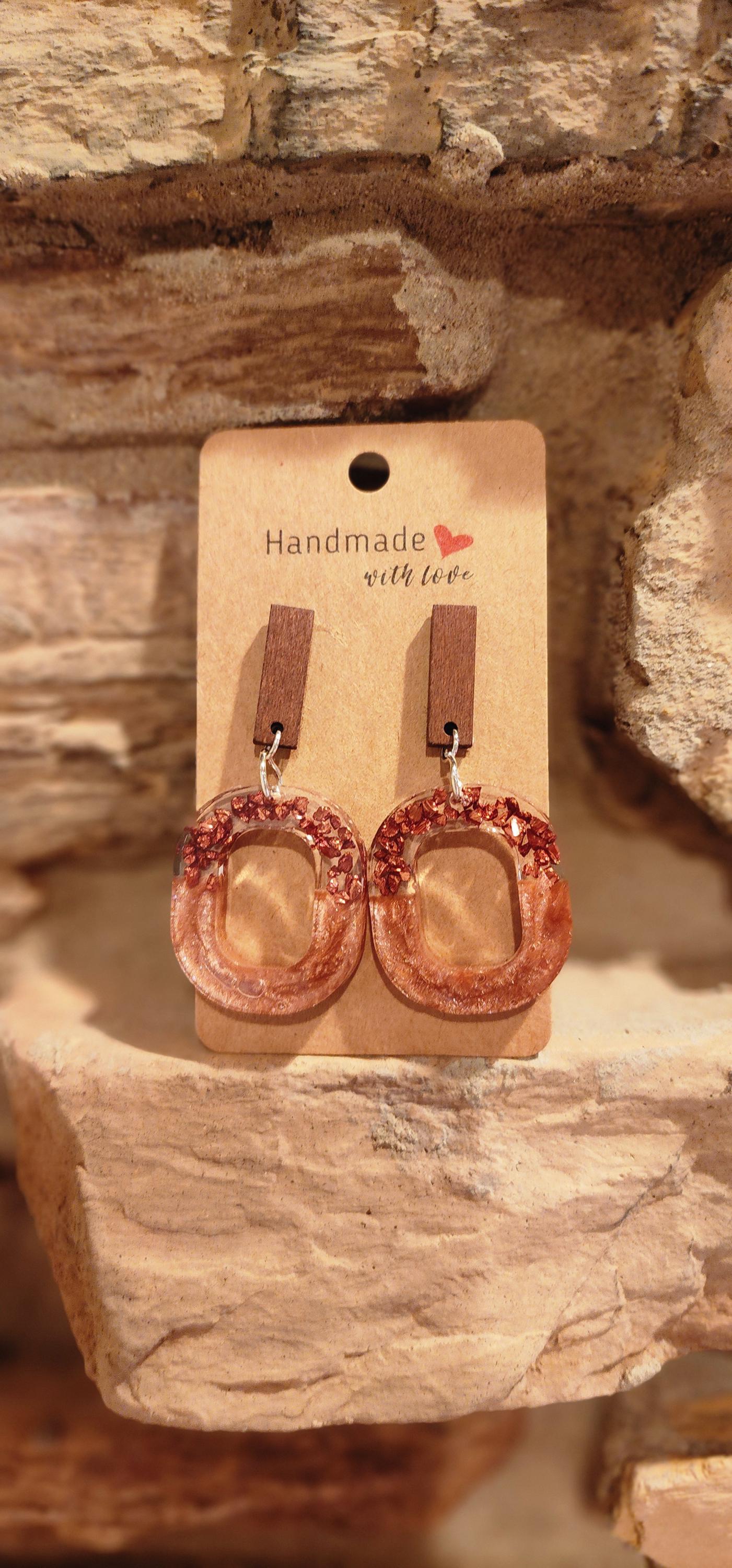 Brown Crushed Glass Dangle
