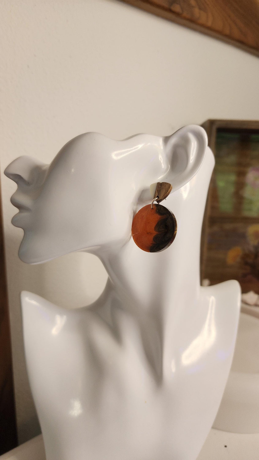 Burnt Orange Circular Earrings